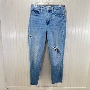 Madewell The Curvy Perfect Vintage Jeans Distressed High Rise Raw Hem Size 29